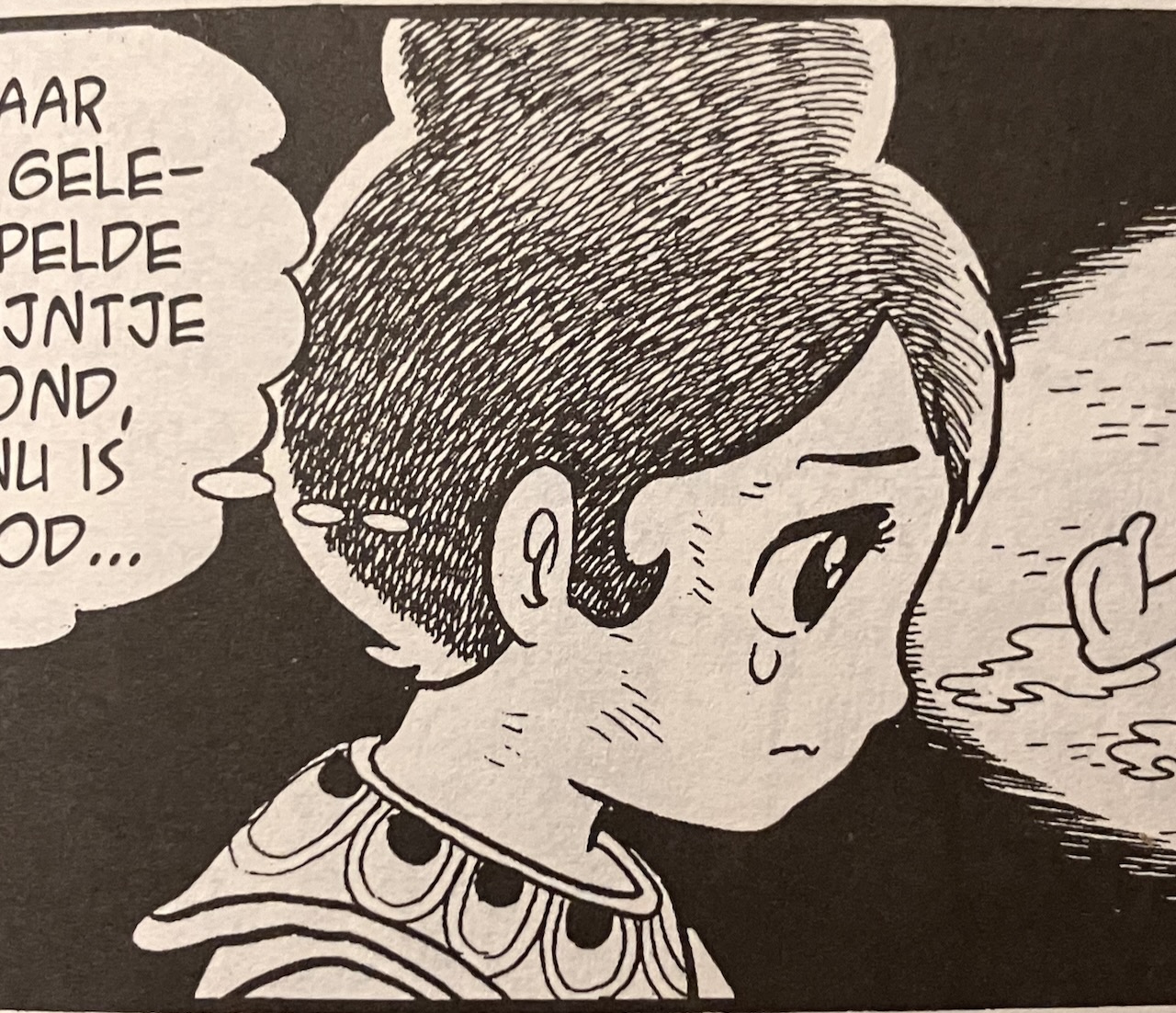 manga drawing of Siddhartha looking sad