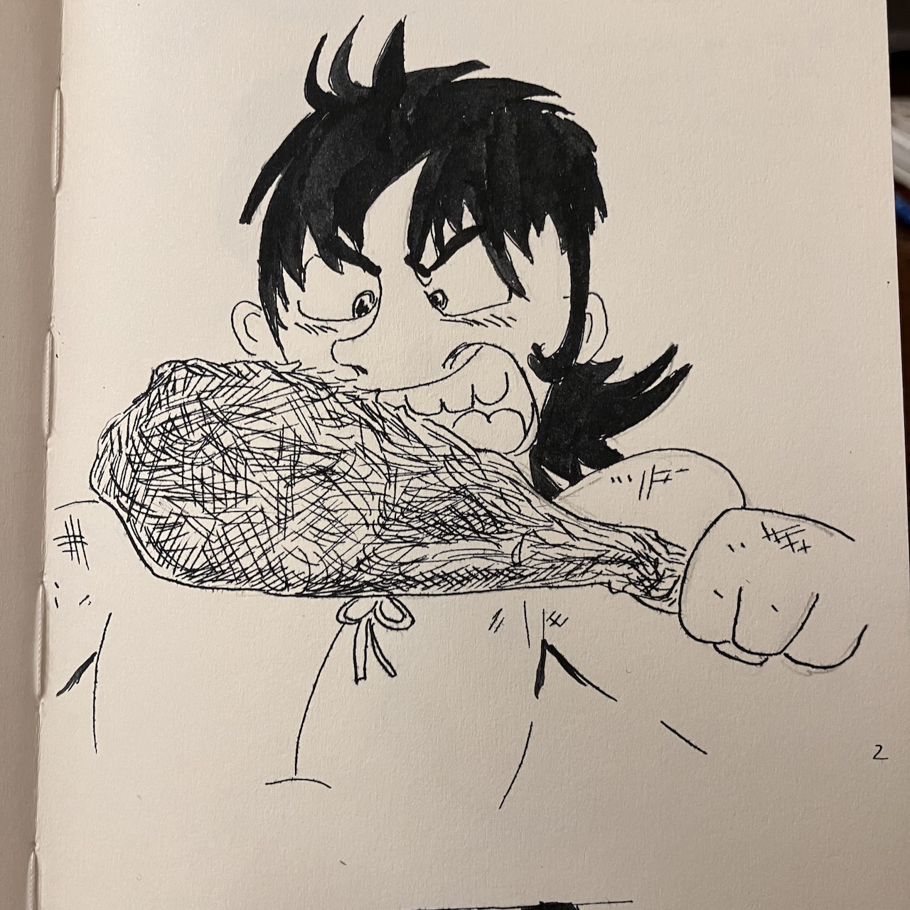 Tatta bites into a roast leg