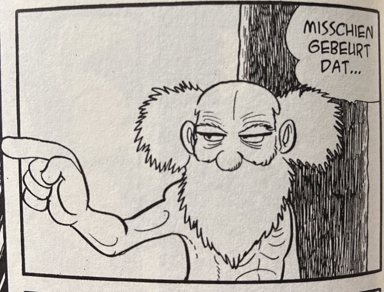 manga image of Siddhartha's spiritual guide pointing