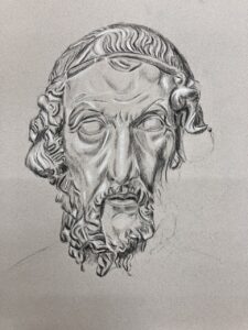 drawing of Socrates head