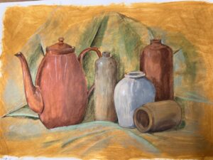 finished drawing/painting of pots and jars